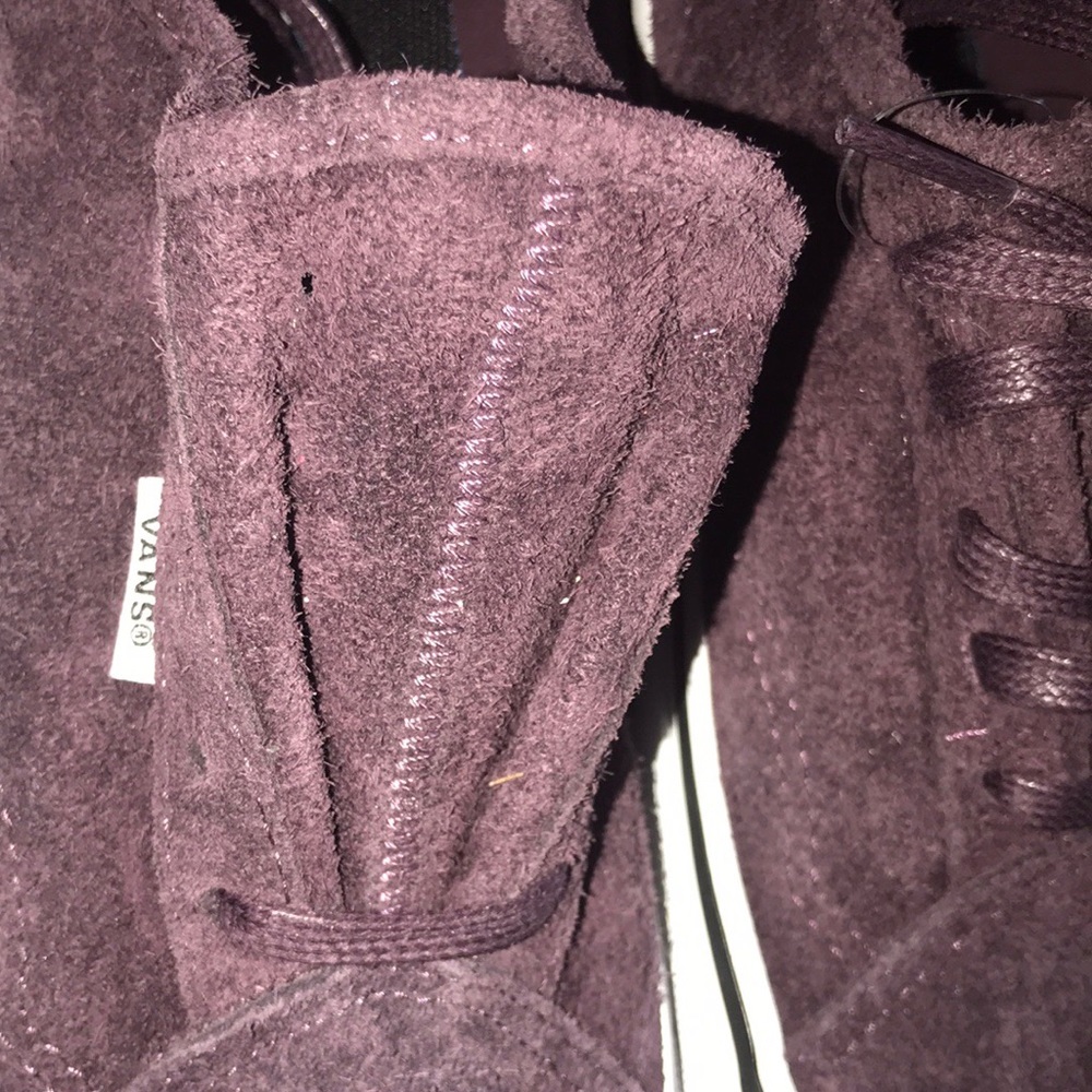 >💟DIAMO NI HAIRY UNIQUE STYLE SUEDE RAISIN TRUE WHITE LACE UP BRAND NEW 😍VANS - Picture 2 of 15